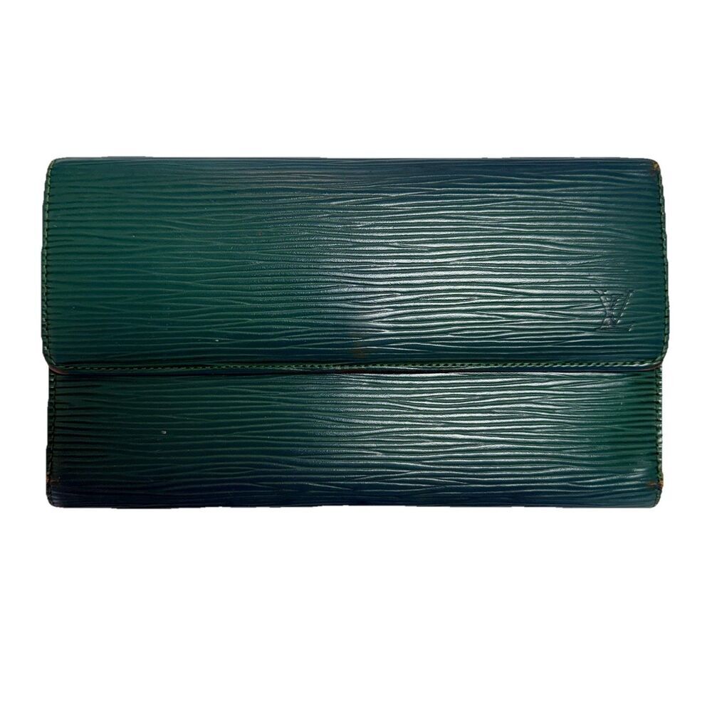 Louis Vuitton Sarah Wallet Epi Green Leather M60315 Portefeuille Long Vintage